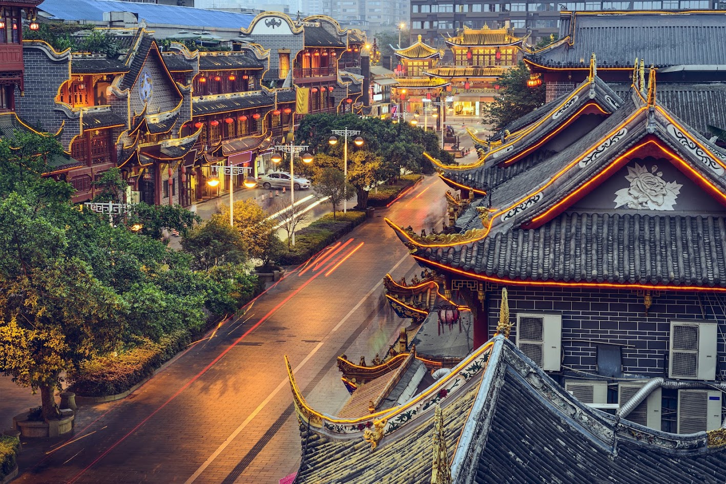 con phố cổ tại Tứ Xuyên, Trung Quốc.